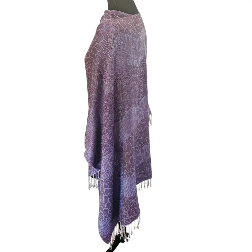 29 Palms Purple Rayon Fringe Wrap Shawl NWOT